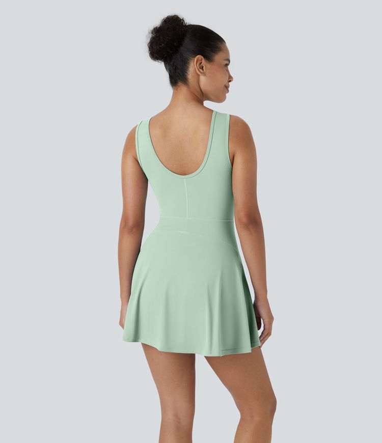 Backless 2-in-1 Pocket Mini Flare Golf Active Dress