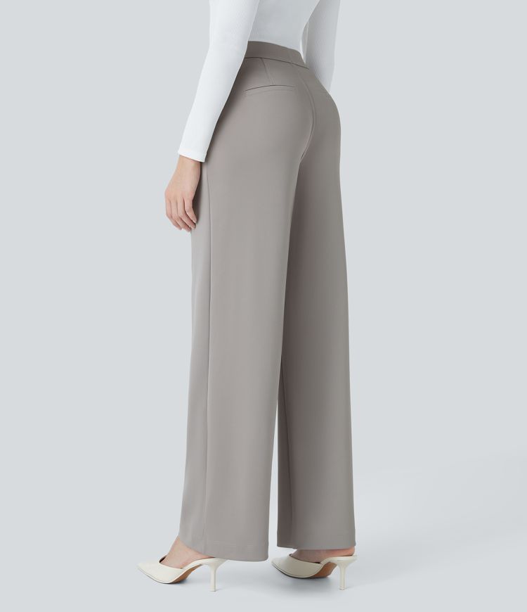 Halara Flex™ High Waisted Side Pocket Straight Leg Crepe Work Pants