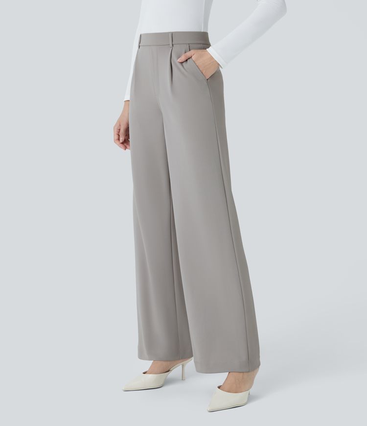 Halara Flex™ High Waisted Pocket Straight Leg Crepe Work Pants