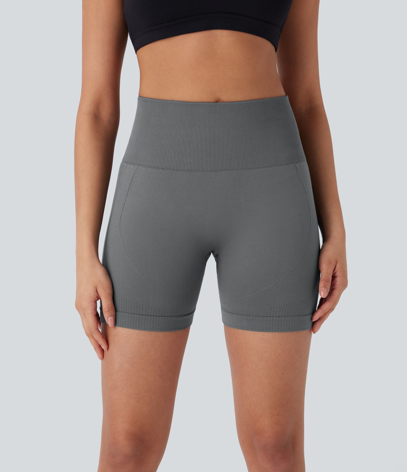 OneForm Seamless Flow High Waisted Tummy Control Butt Lifting Yoga Biker Shorts 5''