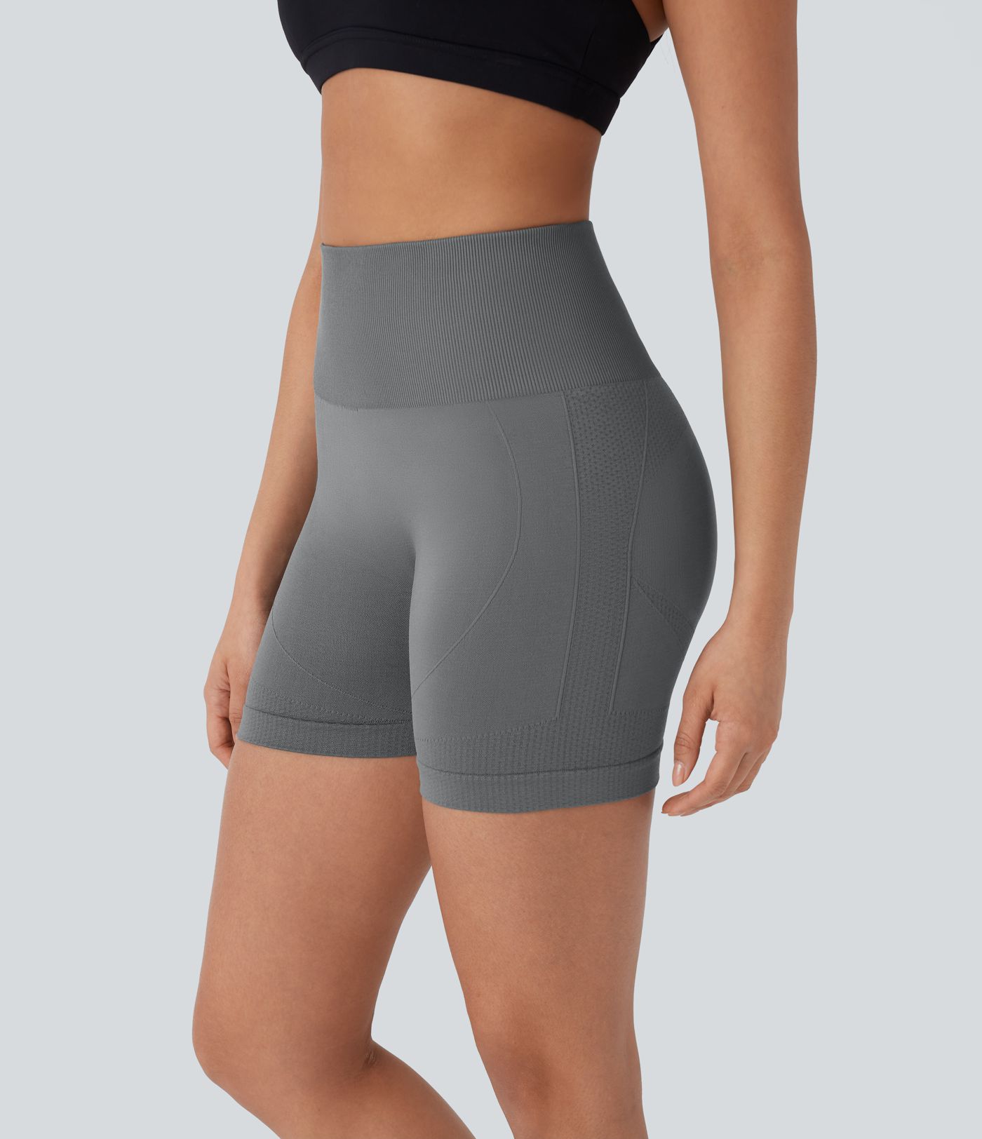 OneForm Seamless Flow High Waisted Tummy Control Butt Lifting Yoga Biker Shorts 5''