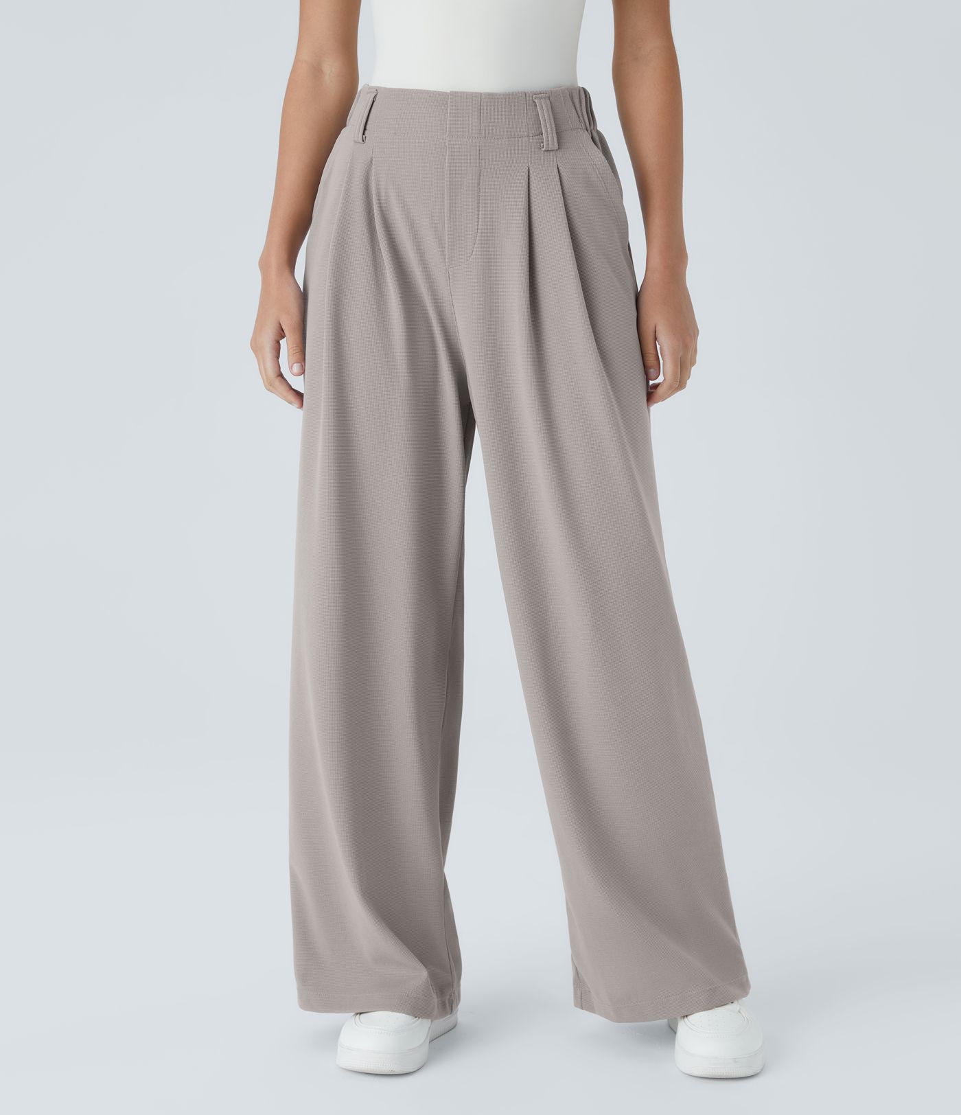 Halara Flex™ High Waisted Pocket Wide Leg Waffle Work Trousers