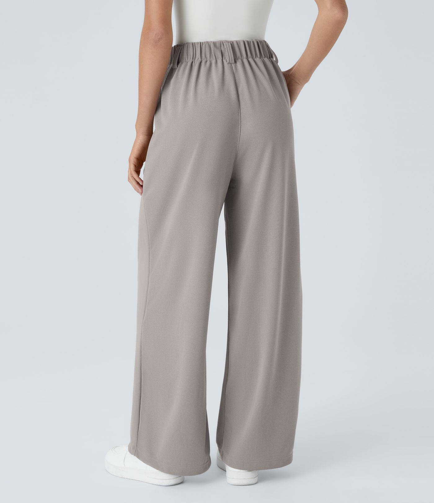 Halara Flex™ High Waisted Pocket Wide Leg Waffle Work Trousers