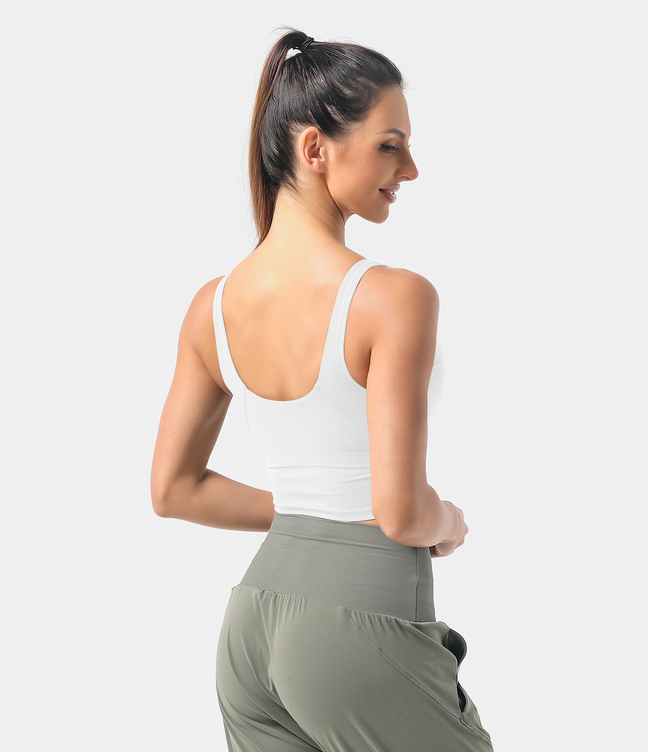 Top Corto de Yoga con Cuello en V Acolchado para Copas A-C