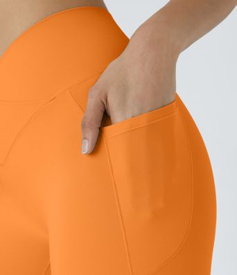 SoftlyZero™ High Waisted Crossover Pocket Yoga Biker Shorts 7"-UPF50+