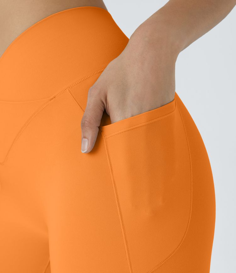 SoftlyZero™ High Waisted Crossover Pocket Yoga Biker Shorts 7"-UPF50+