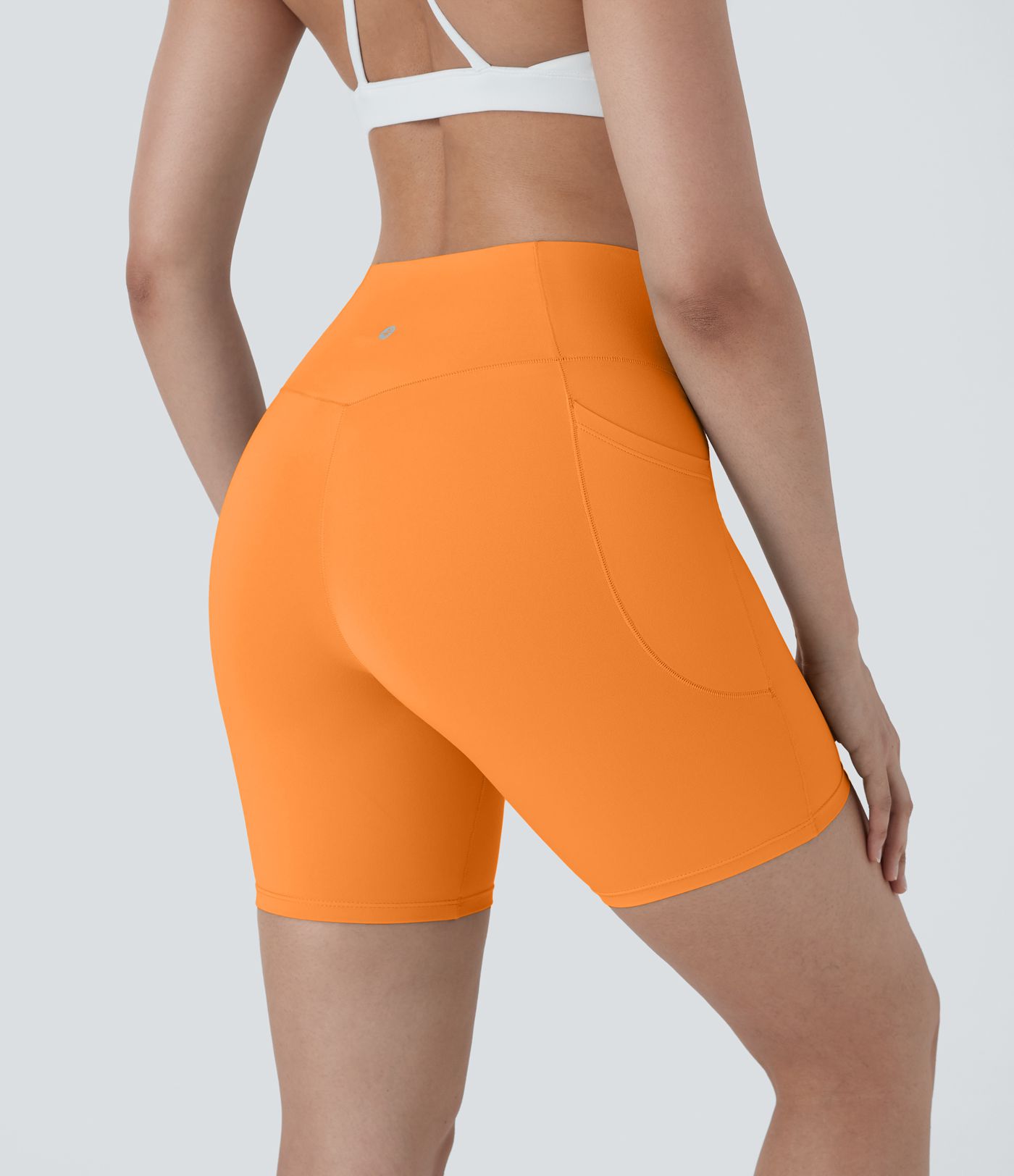 SoftlyZero™ High Waisted Crossover Pocket Yoga Biker Shorts 7"-UPF50+