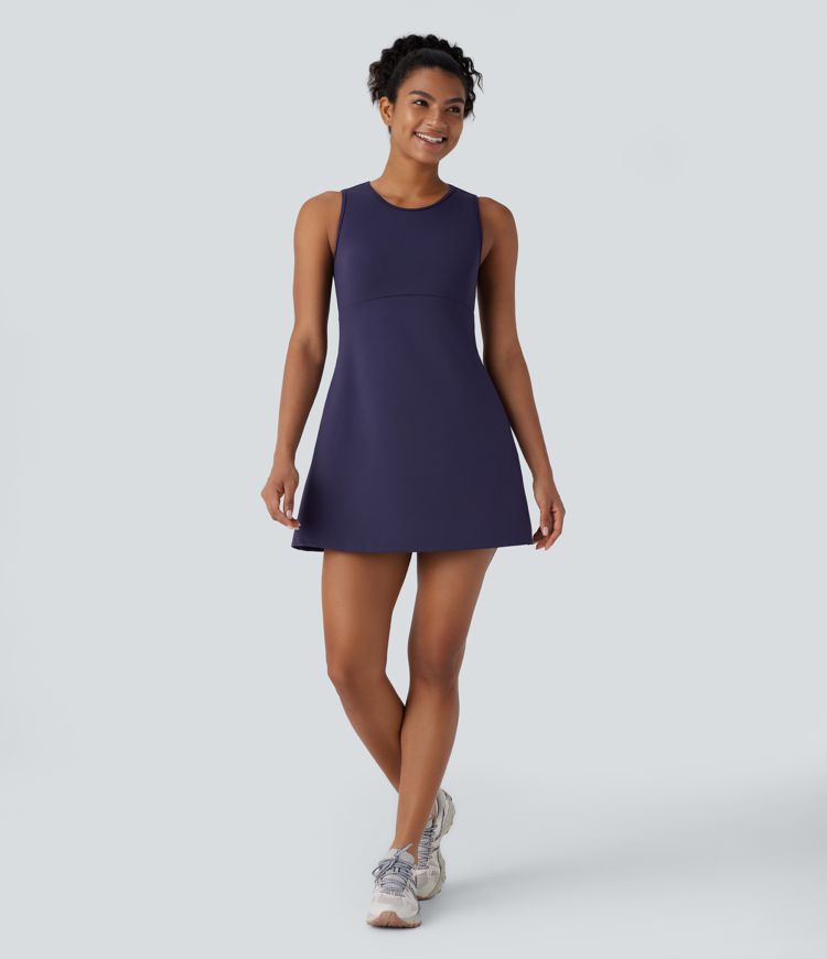 SpeedWave™ - Ärmelloses Wander-Minikleid mit Rundhalsausschnitt und Seitentaschen - schnelltrocknend