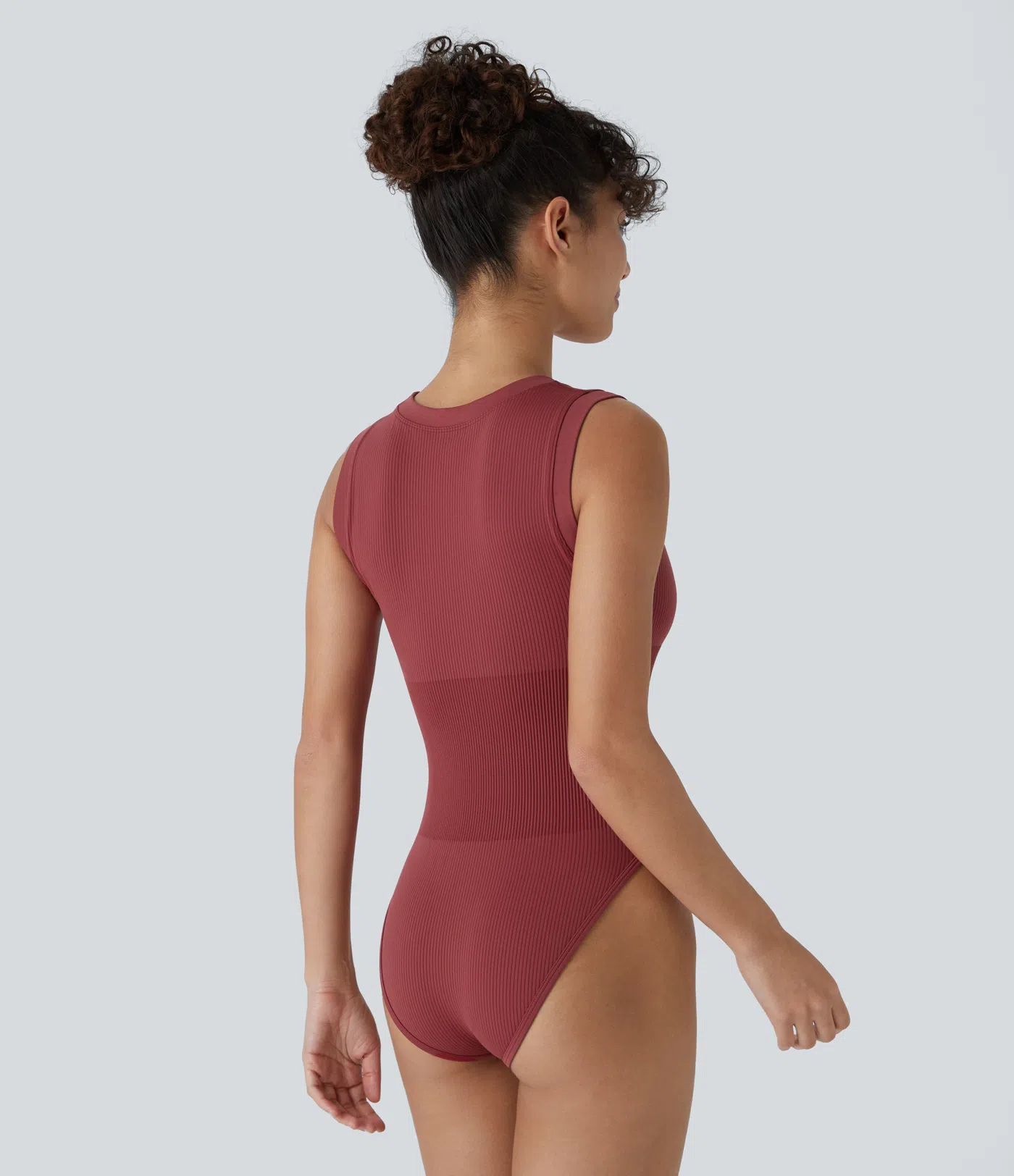 Seamless Flow Round Neck Sleeveless Snap Button Casual Smooth Bodysuit