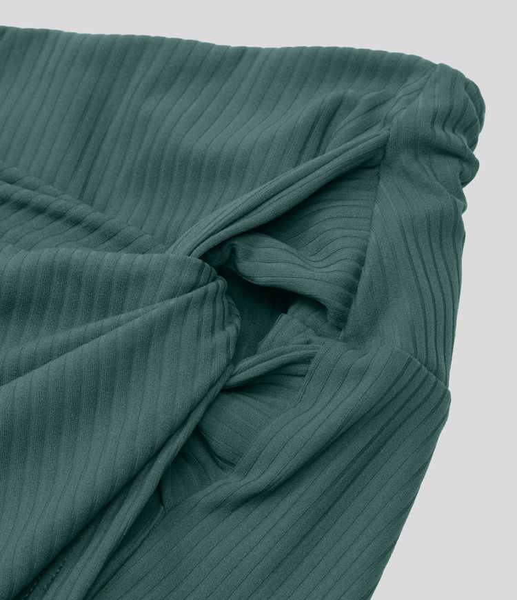 Women’s Ribbed High Waisted Twisted Golf Shorts HALARA