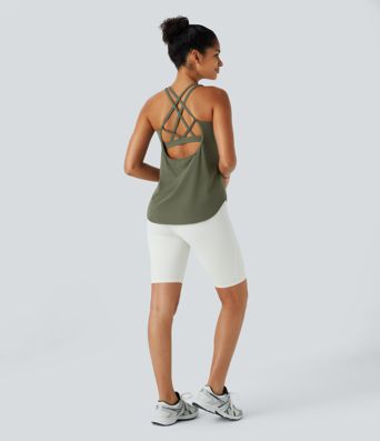 Halara UltraSculpt™ Round Neck Curved Hem Workout Tank Top
