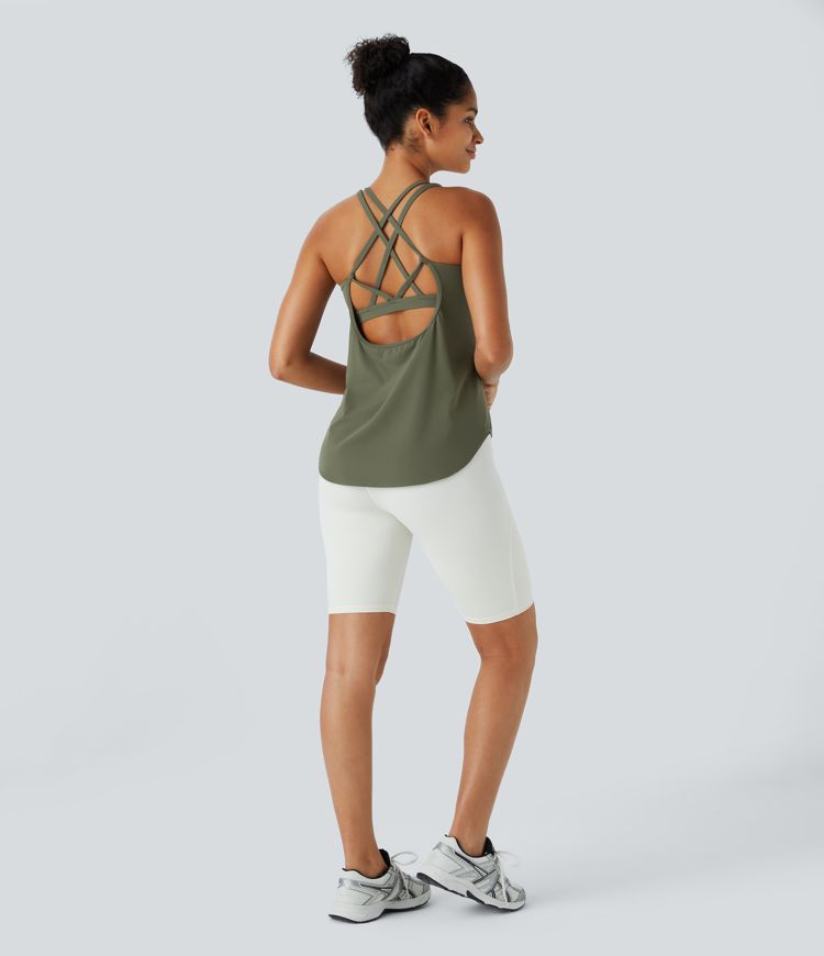 Halara UltraSculpt™ Round Neck Curved Hem Workout Tank Top