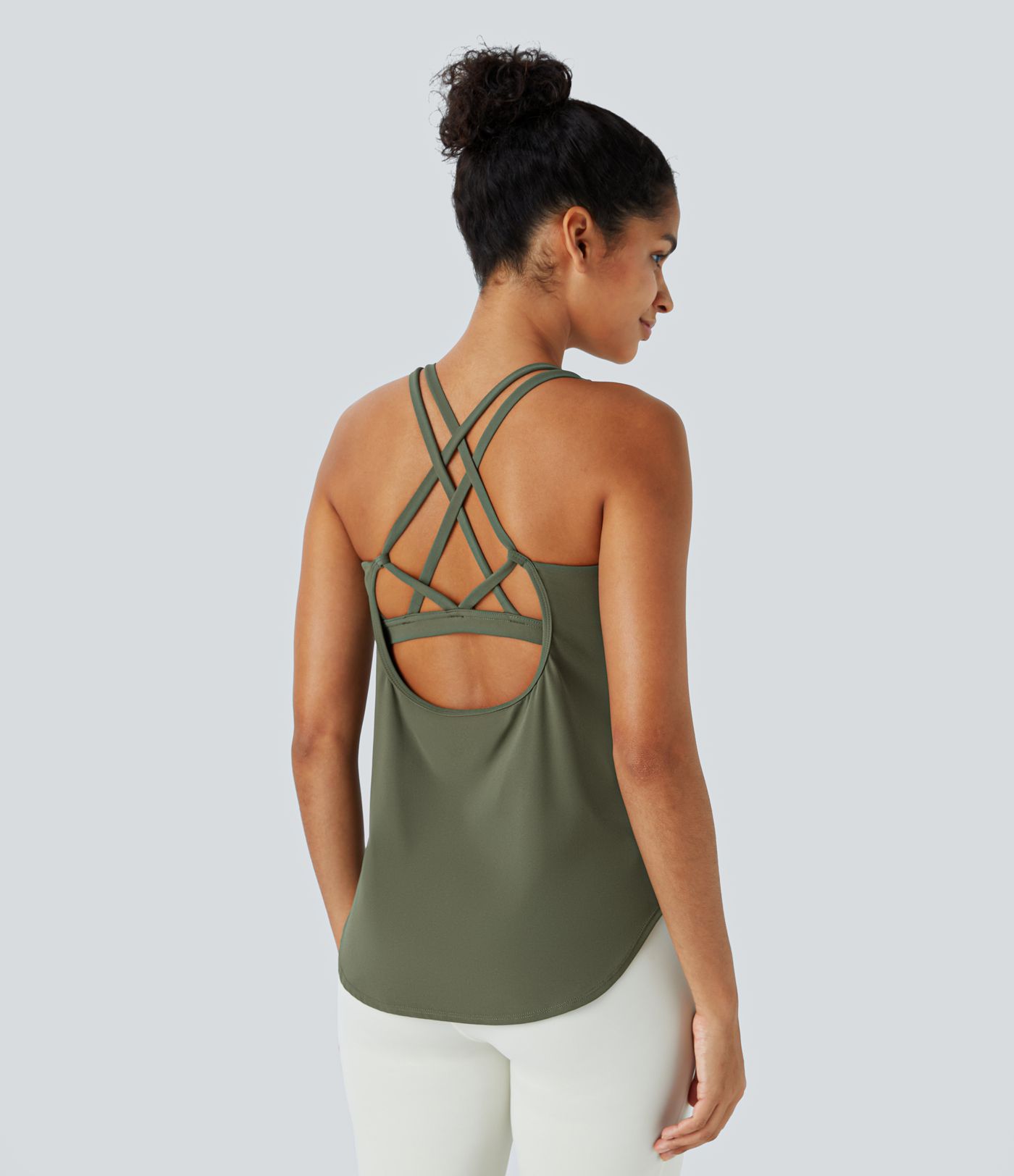 Halara UltraSculpt™ Round Neck Curved Hem Workout Tank Top