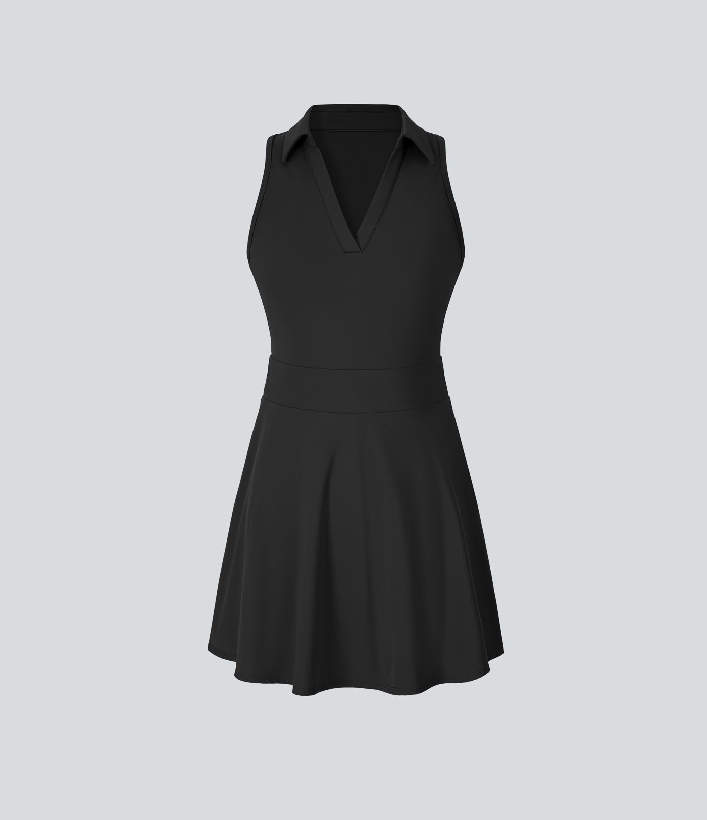 Mini Vestido Softlyzero™ Airy Flare golf cuello polo en V sin mangas 2 piezas bolsillo lateral tacto fresco Golf Tee