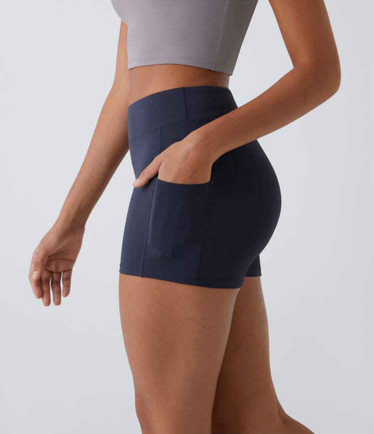 Softlyzero™ Airy Shorts 8,8cm Yoga Taille Haute Poches Latérales Unis Toucher Frais