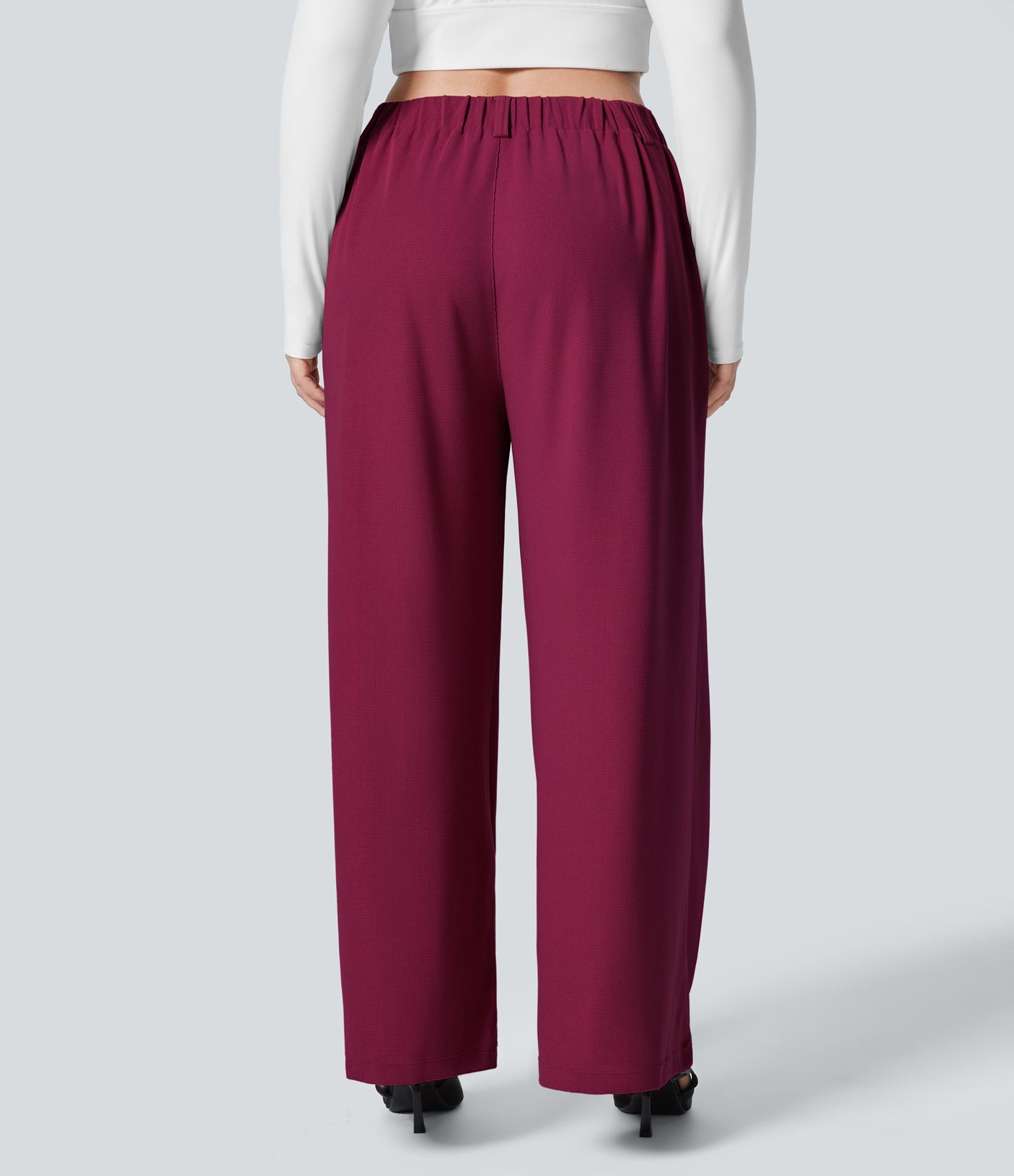 Halara Flex™ High Waisted Side Pocket Wide Leg Waffle Work Plus Size Pants