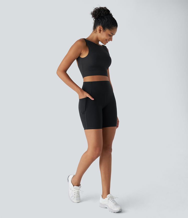 Halara UltraSculpt™ High Waisted Tummy Control Pocket Training Bike Running Shorts 7''