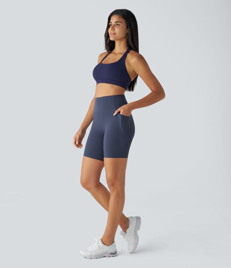 Halara UltraSculpt™ High Waisted Tummy Control Pocket Training Biker Shorts 7''
