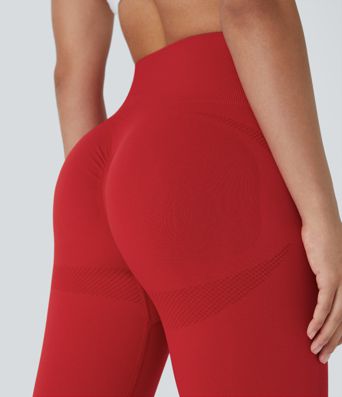 OneForm Seamless Flow High Waisted Ruched 7/8 Yoga Leggings