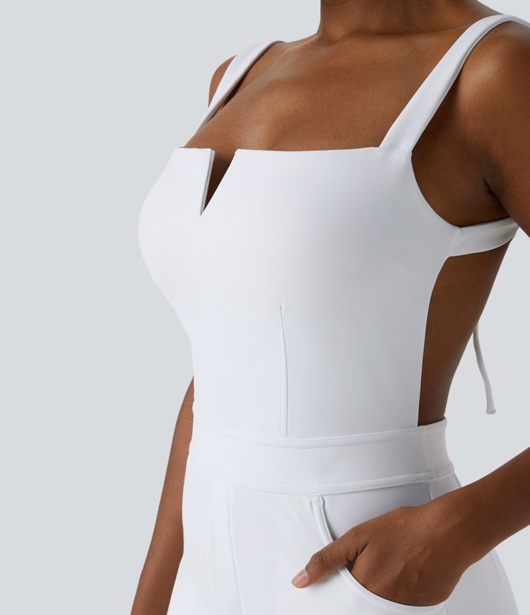 SoftlyZero™ Airy Tie Pocket Cool Touch Jumpsuit-UPF50+