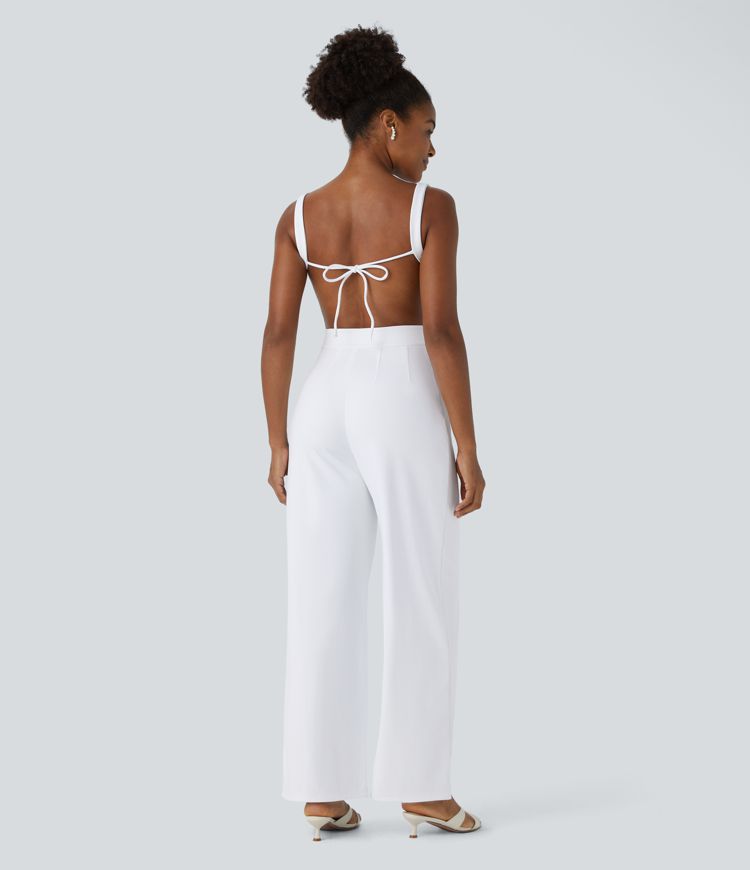 SoftlyZero™ Airy Tie Pocket Cool Touch Jumpsuit-UPF50+