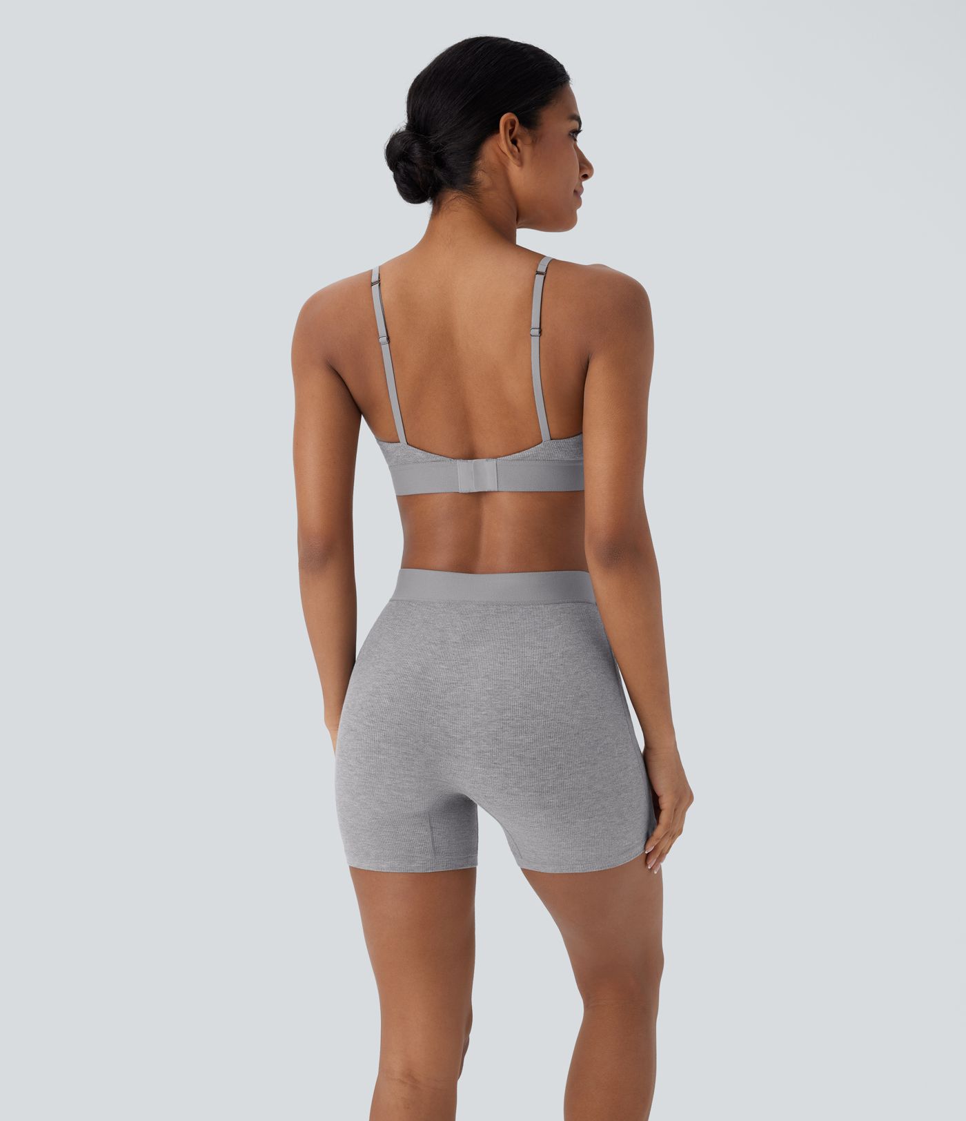 High Stretch Ribbed Knit Lounge Bra