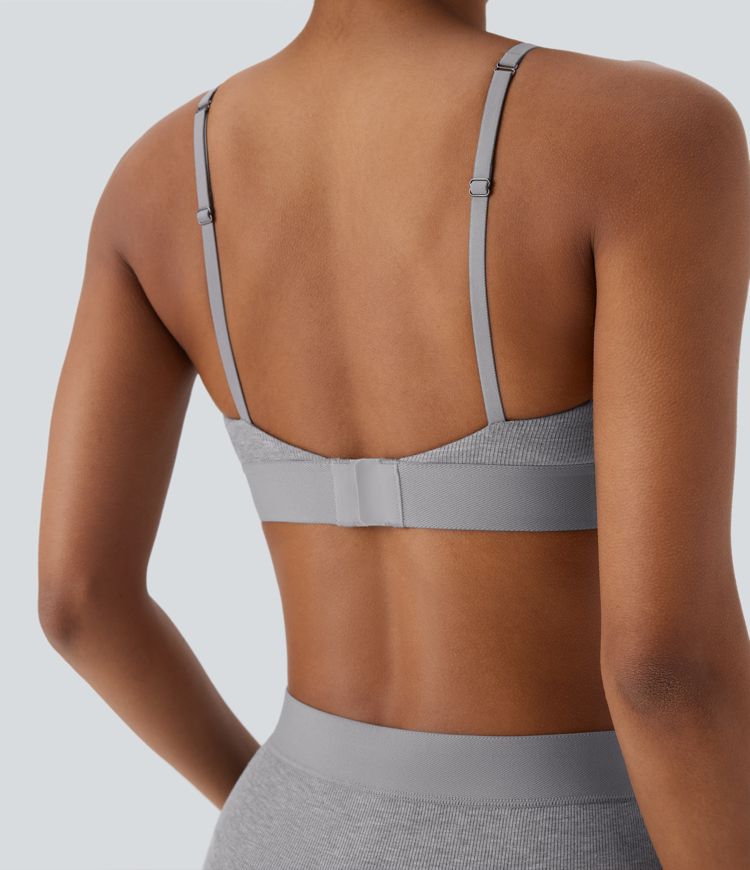 High Stretch Ribbed Knit Lounge Bra