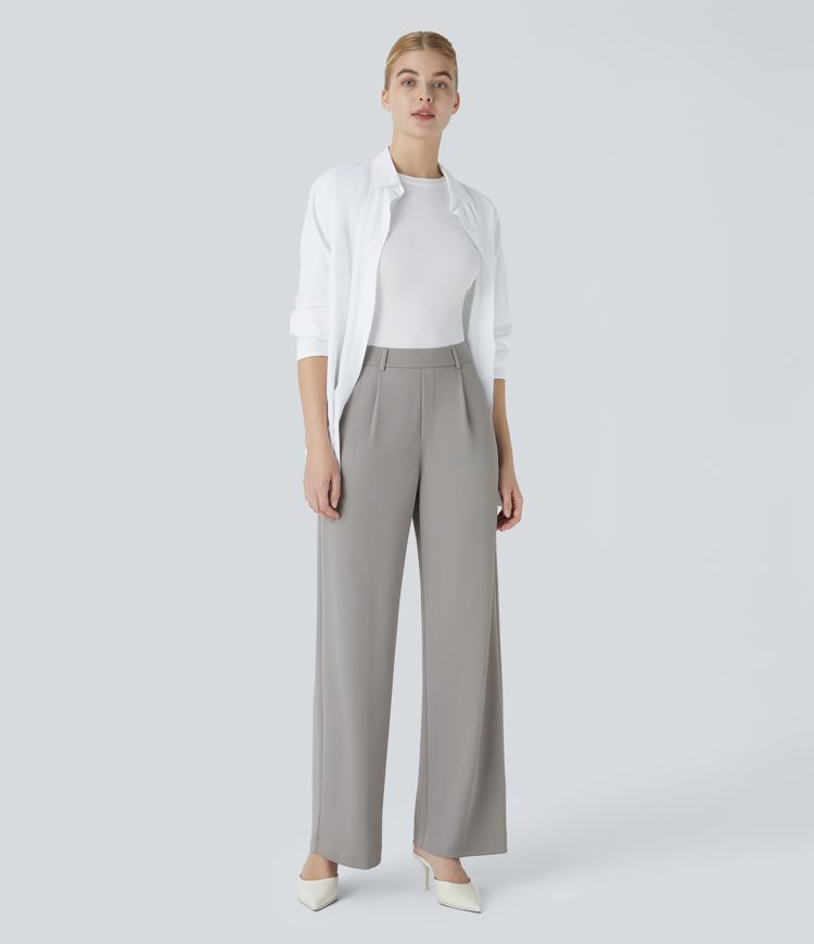 Halara Flex™ High Waisted Pocket Straight Leg Crepe Work Pants