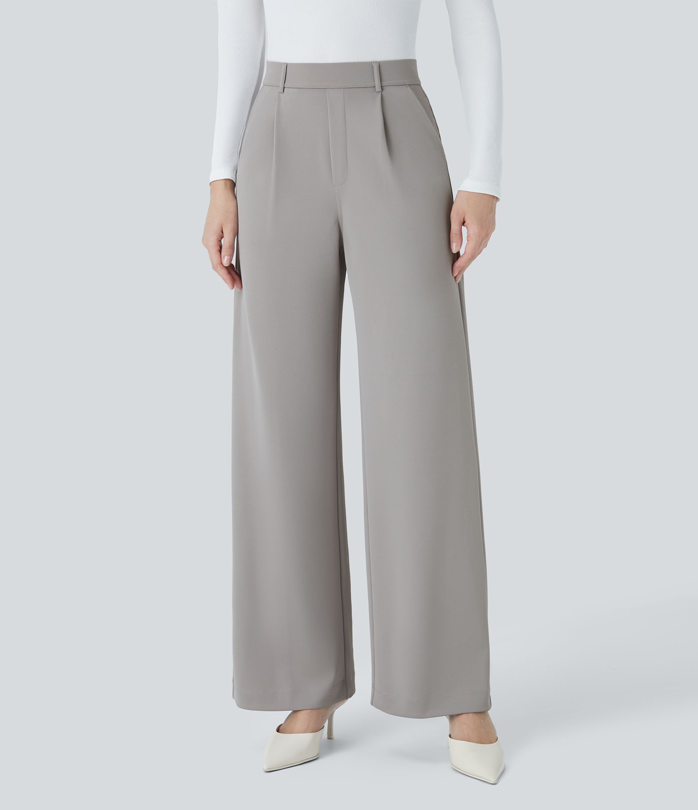 Halara Flex™ High Waisted Pocket Straight Leg Crepe Work Pants