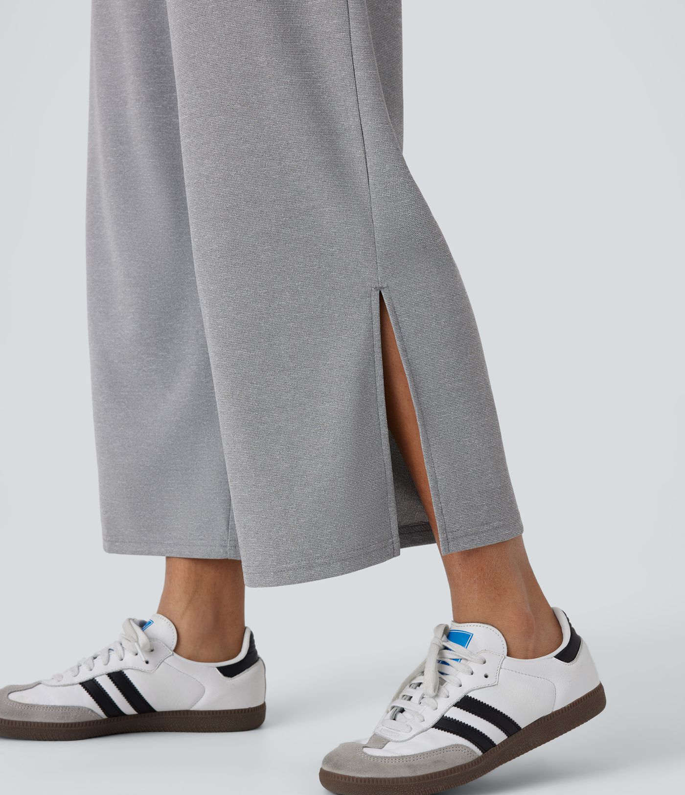 Mono abertura pierna ancha bolsillo lateral botón correa ajustable usar delante detrás