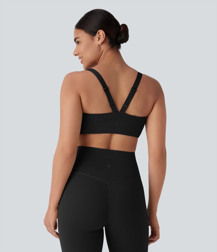 Halara UltraSculpt™ Medium Support  U Neck Adjustable Strap Workout Sports Bra