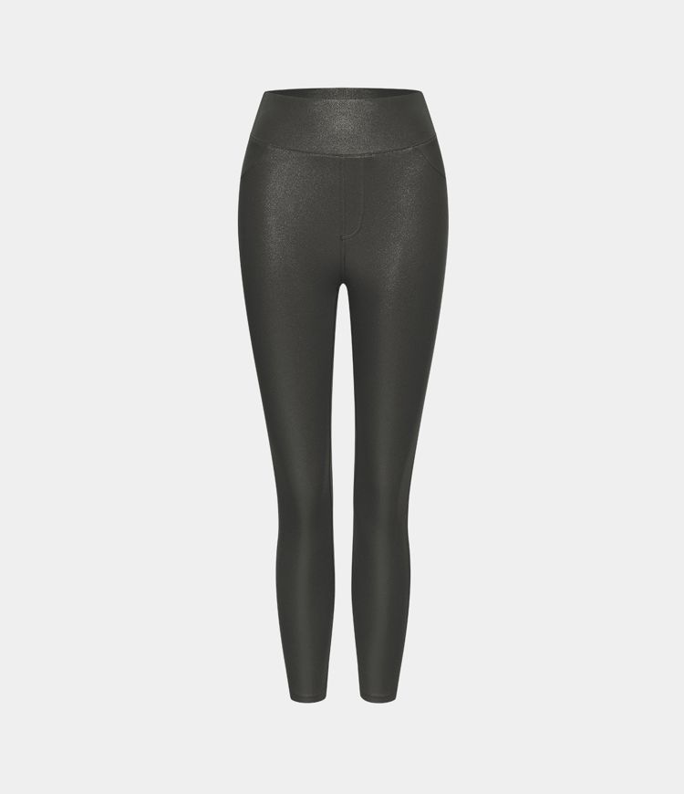 SoftlyZero™ Faux Leather High Waisted Pocket Work Leggings