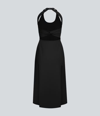 Robe Casual Midi à Découpes de Poche