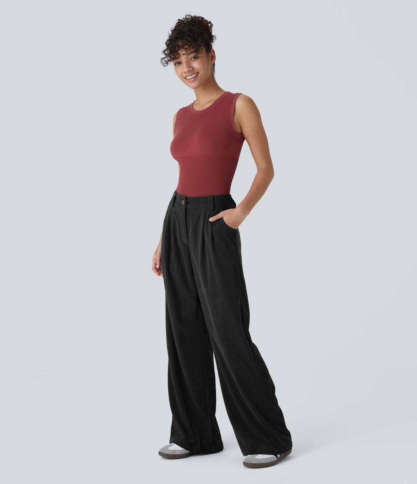 OneForm Seamless Flow Sleeveless Round Neck Smooth Jumpsuit with Snap Buttons