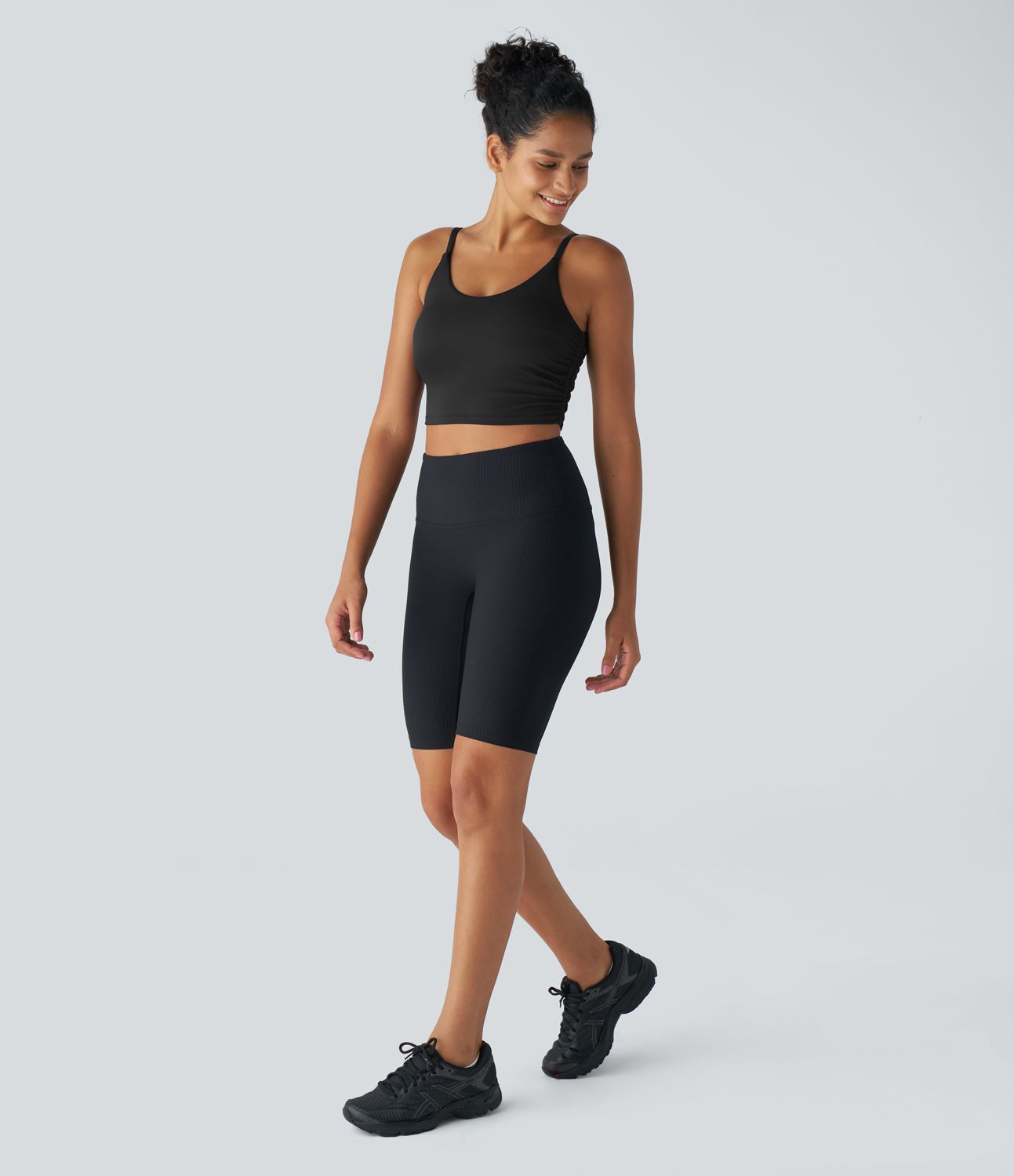 SoftlyZero™ QuickDry Ruched Cropped Running Tank Top