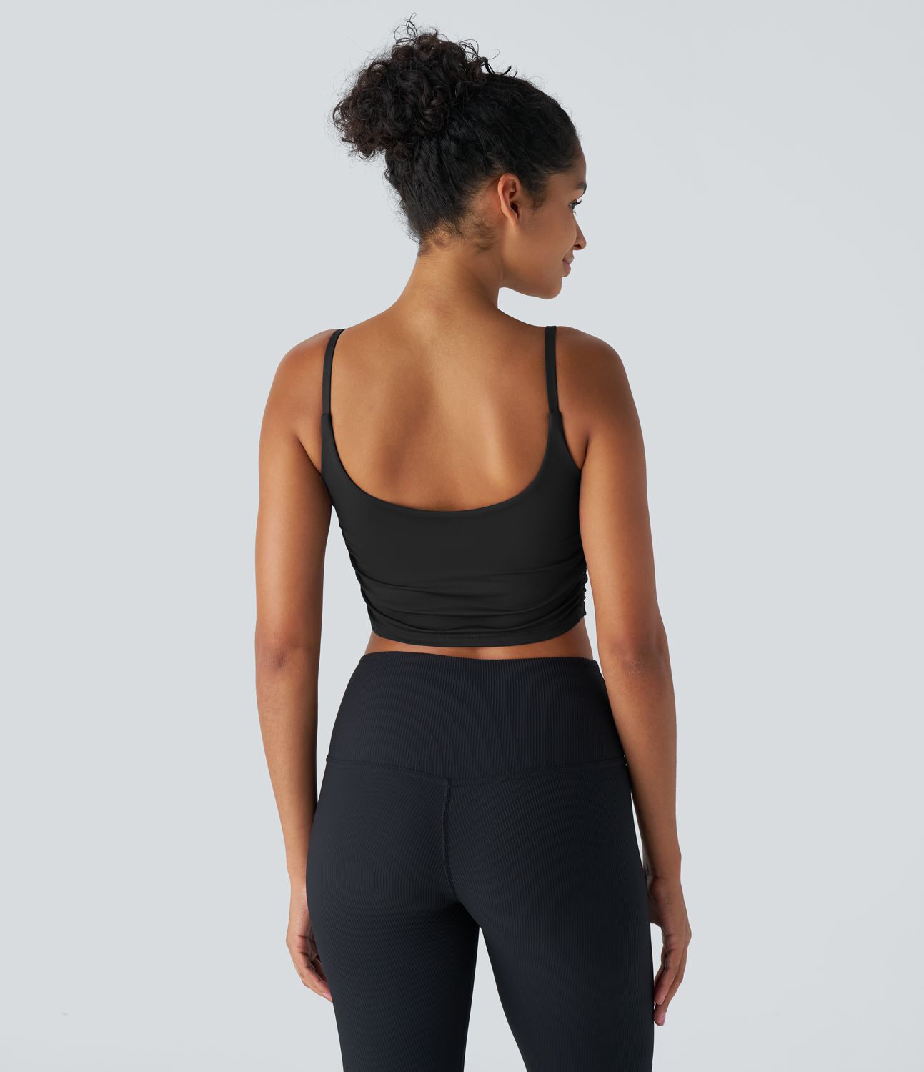 SoftlyZero™ QuickDry Ruched Cropped Running Tank Top