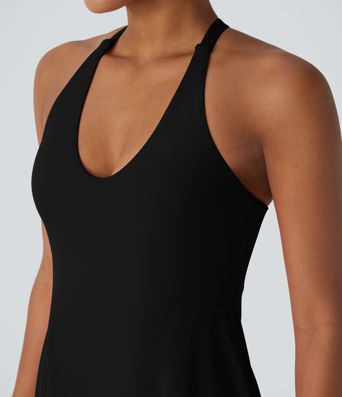 Softlyzero™ Robe sport de danse dos nu à bretelles ajustables avec bonnets moulés en peluche-Édition Easy Peasy