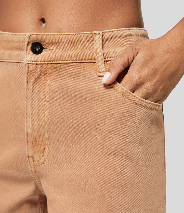 Pantalón Corto Active Denim mezclilla elástico colorido cremallera