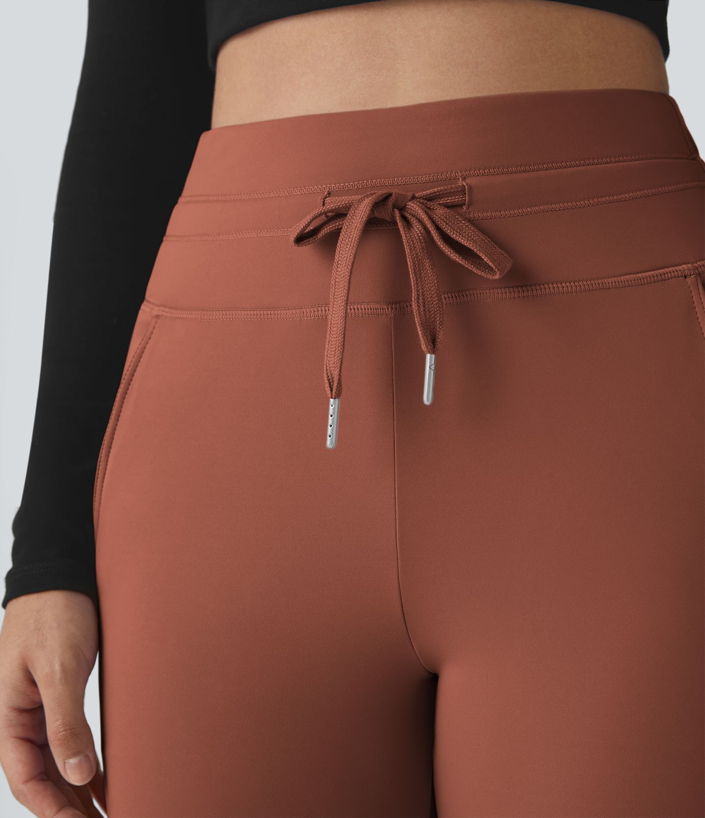 Softlyzero™ Plush Jogginghose mit hohem Bund, Kordelzug, Seitentasche, schlichte Jogginghose in voller Länge