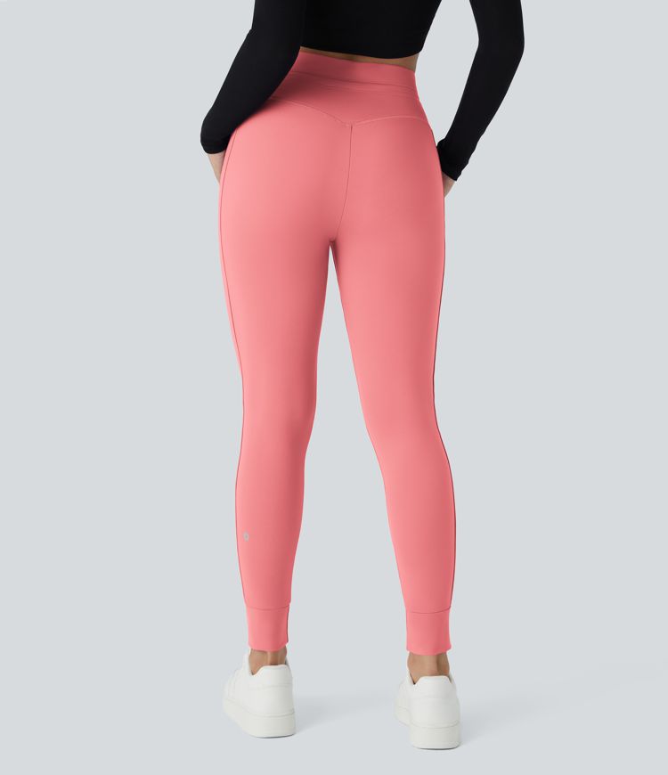 Softlyzero™ Plush Jogginghose mit hohem Bund, Kordelzug, Seitentasche, schlichte Jogginghose in voller Länge