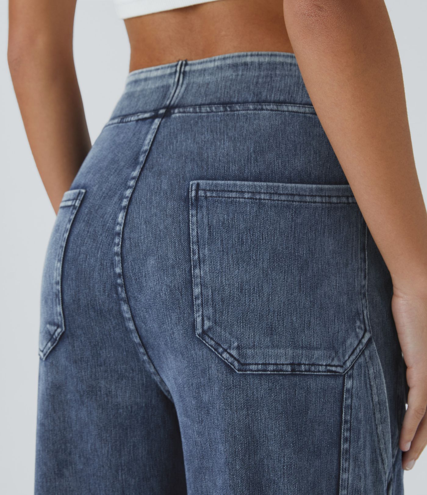 Halara Flex™ Mid Rise Pockets Straight Leg Casual Cargo Jeans