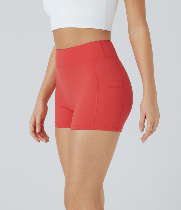 Softlyzero™ Airy Yoga-Shorts mit hoher Taille und Seitentaschen, 3,5 Zoll