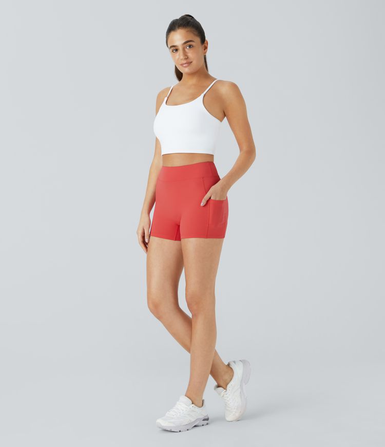 Softlyzero™ Airy Yoga-Shorts mit hoher Taille und Seitentaschen, 3,5 Zoll