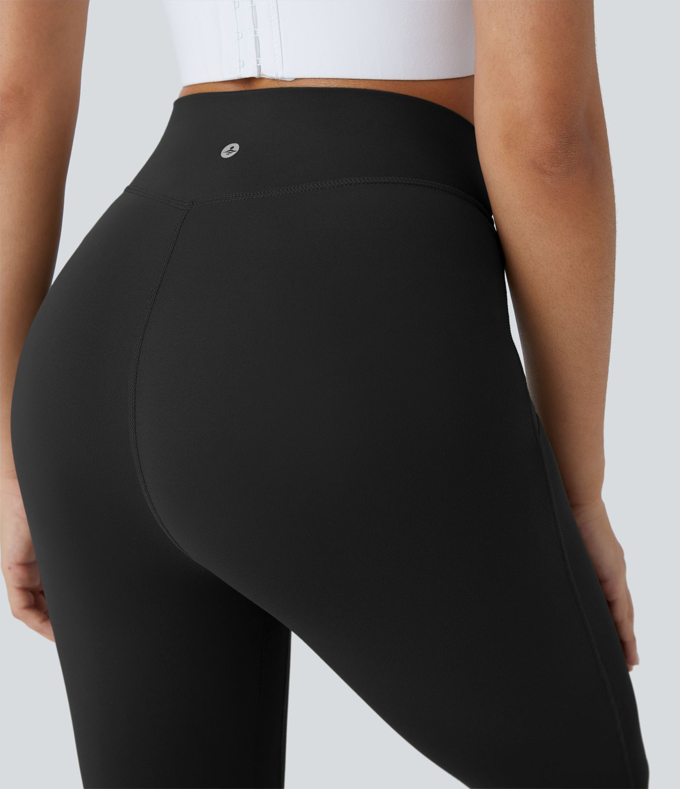 SoftlyZero™ High Waisted Contrast Mesh Lace Up Yoga 7/8 Leggings-UPF50+