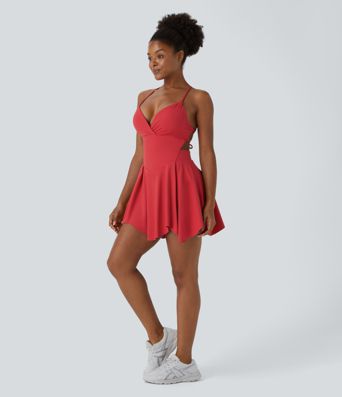Lace Up 2-in-1 Pocket Mini Slip Casual Dress