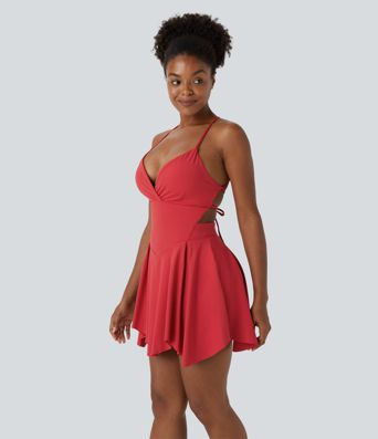 Lace Up 2-in-1 Pocket Mini Slip Casual Dress