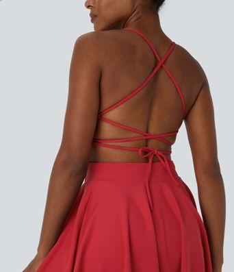 Lace Up 2-in-1 Pocket Mini Slip Casual Dress