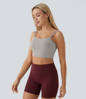 Scurt Yoga Top cu Duble Bretele