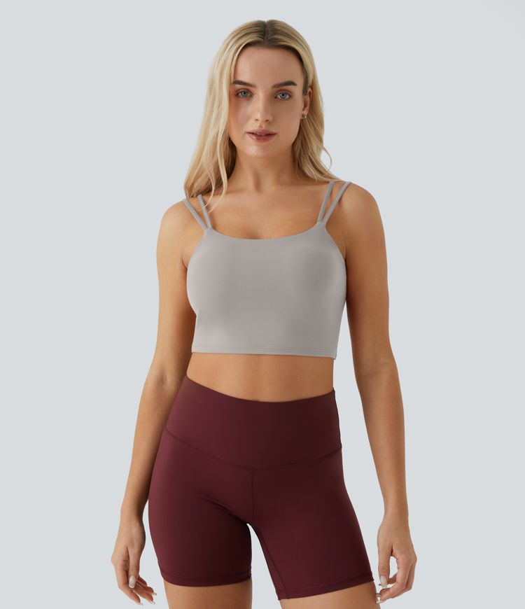 Scurt Yoga Top cu Duble Bretele