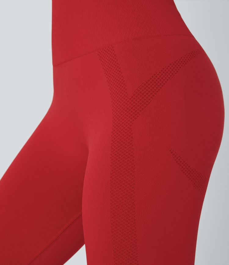 OneForm Seamless Flow High Waisted Ruched 7/8 Yoga Leggings